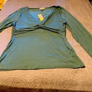 NWT Loft evergreen surplus long sleeve soft nylon knit